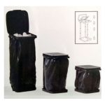 Állítható magasságú szemeteszsák tartó állvány fekete