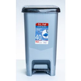 Pedálos szemetes 40 L SLIM szürke