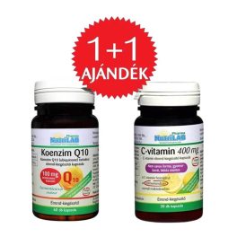   NutriLAB Koenzim Q10 vega kapszula 100 mg 60db + AJÁNDÉK NUTRILAB C-VITAMIN 400 mg KAPSZULA (30 db)