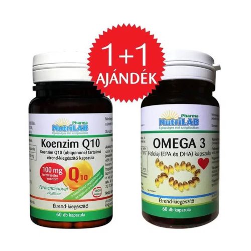 NutriLAB Koenzim Q10 vega kapszula 100 mg 60db + AJÁNDÉK NutriLAB Omega 3 500 mg kapszula (60db)