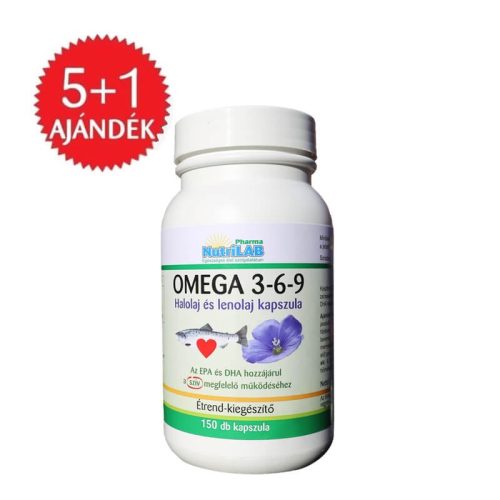 NutriLAB Omega 3-6-9 500 mg kapszula 150db - 5+1 AJÁNDÉK