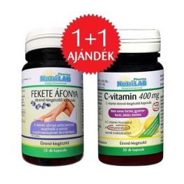   NutriLAB Fekete Áfonya kapszula 30db + AJÁNDÉK NUTRILAB C-VITAMIN 400 mg KAPSZULA (30 db)
