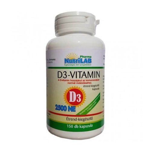 NutriLAB D3 2500 NE Vitamin vega kapszula 150db