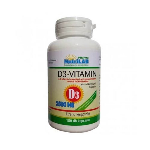NutriLAB D3 2500 NE Vitamin vega kapszula 150db