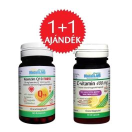   NutriLAB Koenzim Q10 Forte vega kapszula 50mg - 60db + AJÁNDÉK NUTRILAB C-VITAMIN 400 mg KAPSZULA (30 db)