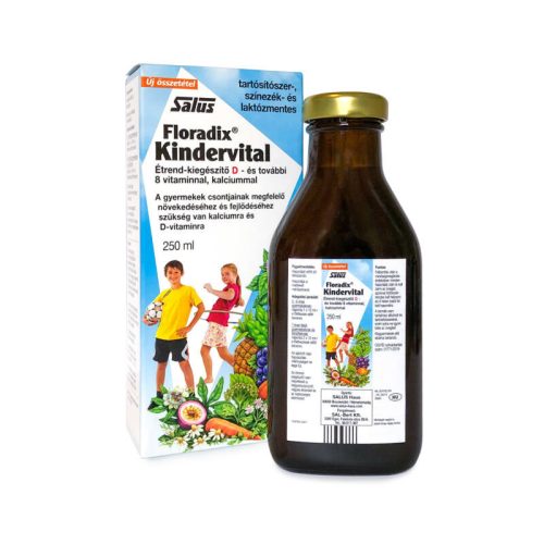 Salus Floradix Kindervital étrend-kiegészítő D-vitaminnal, kalciummal gyermekeknek 250ml