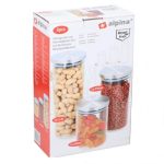 Alpina Üveg tárolóedény szett tetővel - 3 darabos - 650/950/1400 ml