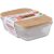 Alpina Üveg ételtároló bambusz fedéllel kb. 590 ml (17 x 12 x 6 cm)