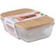 Alpina Üveg ételtároló bambusz fedéllel kb. 590 ml (17 x 12 x 6 cm)