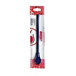 Bombilla tereré-hez epoxi bevonattal - 19 cm, kék