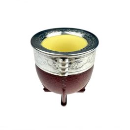 Cuia - gravírozott, burgundi mate pohár - kb 200 ml