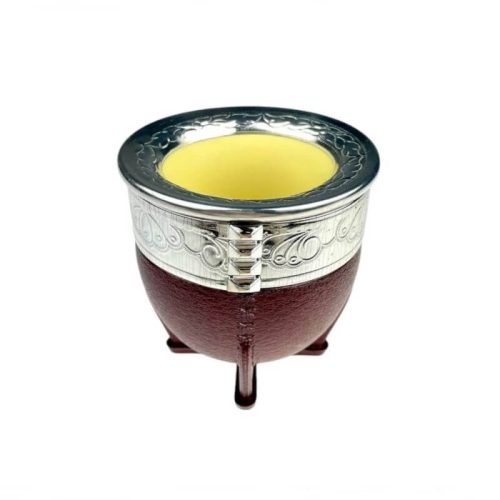 Cuia - gravírozott, burgundi mate pohár - kb 200 ml