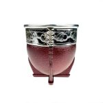 Cuia - gravírozott, burgundi mate pohár - kb 200 ml