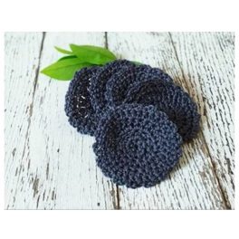   Kézműves horgolt arctisztító korong 5 db, organikus pamut, szürke színű