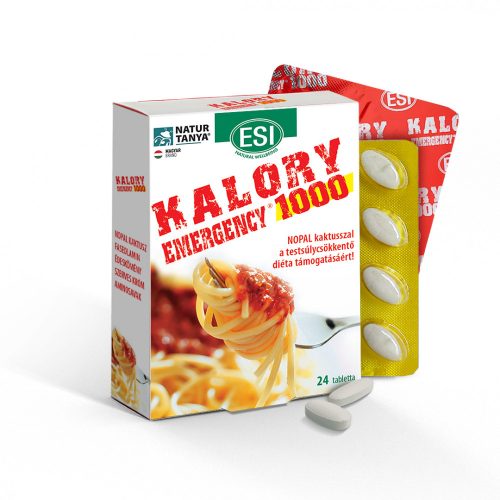 Natur Tanya® ESI® Kalory emergency - Nopal kaktusz alapú tabletta, csökkenti az együtt elfogyasztott ételek GI- értékét.
