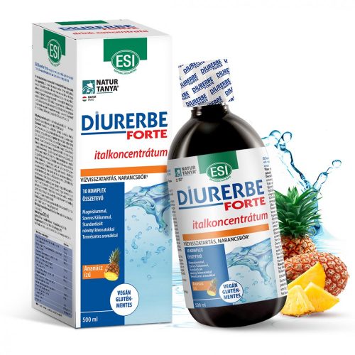 Natur Tanya® ESI® Diurerbe® Forte italkoncentrátum, Ananász íz – Vízvisszatartás és cellulit ellen. 500ml