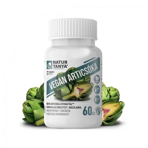 Natur Tanya® Vegán Articsóka – Standardizált articsóka kivonat, ornitin aminosavval és B-vitaminokkal. Egészséges májműködés, emésztés és bélkomfort. 