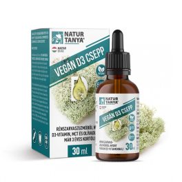   Natur Tanya® VEGÁN D3-vitamin csepp RÉNSZARVASZUZMÓBÓL, olíva és MCT olajban oldva már 3 éves kortól