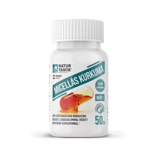 Natur Tanya® MICELLÁS KURKUMA - Szabadalommal védett kurkumin, 185-ször magasabb biohasznosulás a hagyományos kurkuma porban található kurkuminhoz képest