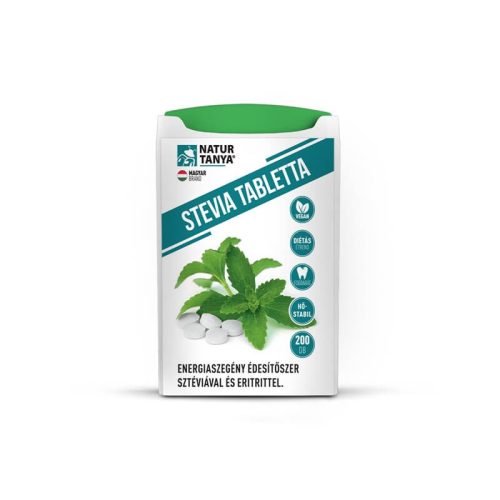 Natur Tanya® Stevia tabletta (Édesfű, Jázminpakóca). Energiaszegény édesítőszer sztéviával és eritrittel 200 db