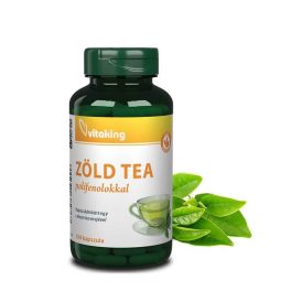   Vitaking Zöld tea kapszula polifenolokkal - 100 kapszula-KEDVEZMÉNYES ÁR-csomagoláson feltüntetett min.megőrzési idő: 2026.04.25.